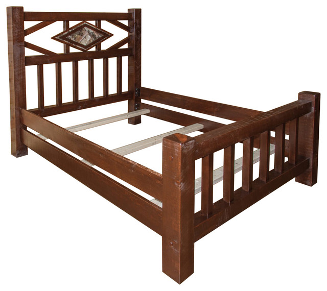 Rustic Barn Wood Style Timber Peg Diamond Mission Queen Bed Rustic Barn Wood Style Timber Peg Diamond Mission Queen Bed Craftsman Panel Beds By Furniture Usa