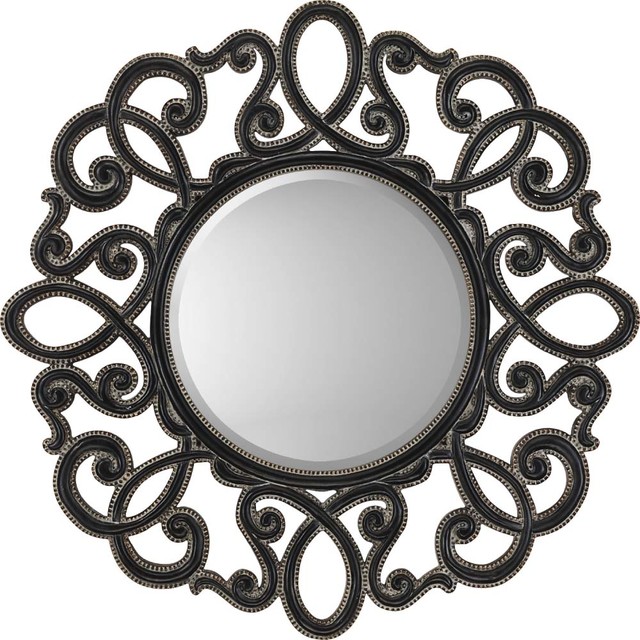 Paragon Round Silver/Black  by Mirrors  - 41 X 41