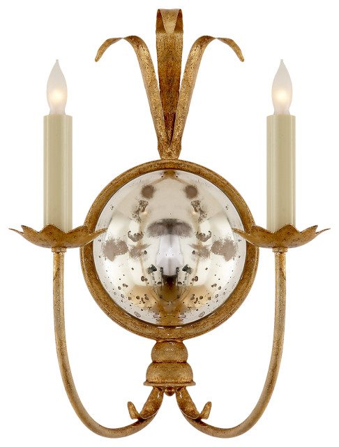 Gramercy Double Sconce in Gilded Iron