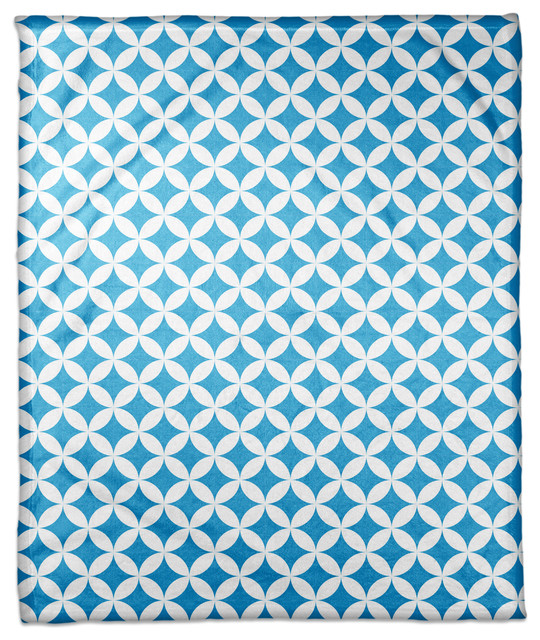 Blue Diamond Pattern Fleece Blanket Contemporary Throws by