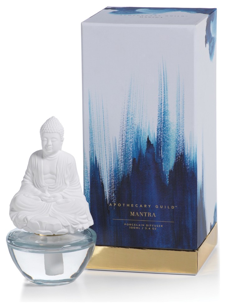 "Mantra" Buddha Porcelain Diffuser, Blue Lotus Fragrance