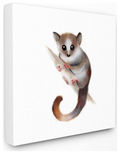 Cute Cartoon Baby Lemur Zoo Animal Painting, 24"x24"
