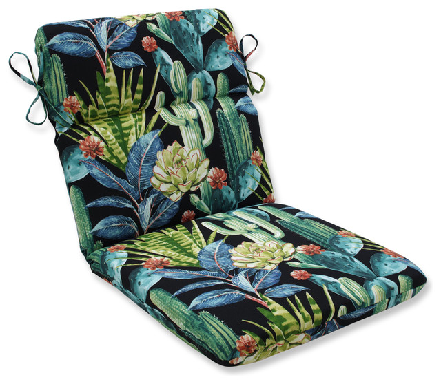 Outdoor/Indoor Hatteras Ebony Rounded Corners Chair Cushion