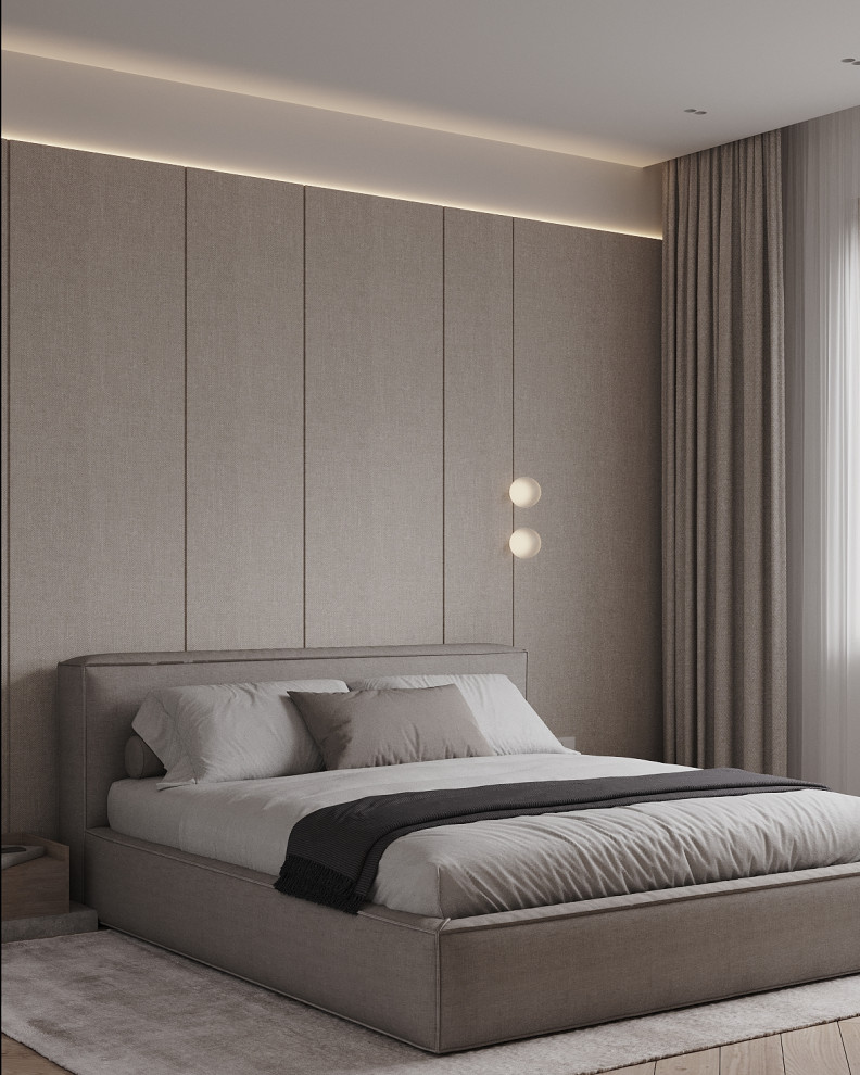 Уютная минималестичная спальня из проекта