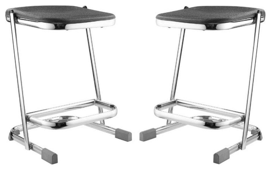 Home Square 6600 Series 22" Metal Elephant ZStool in Black & Chrome
