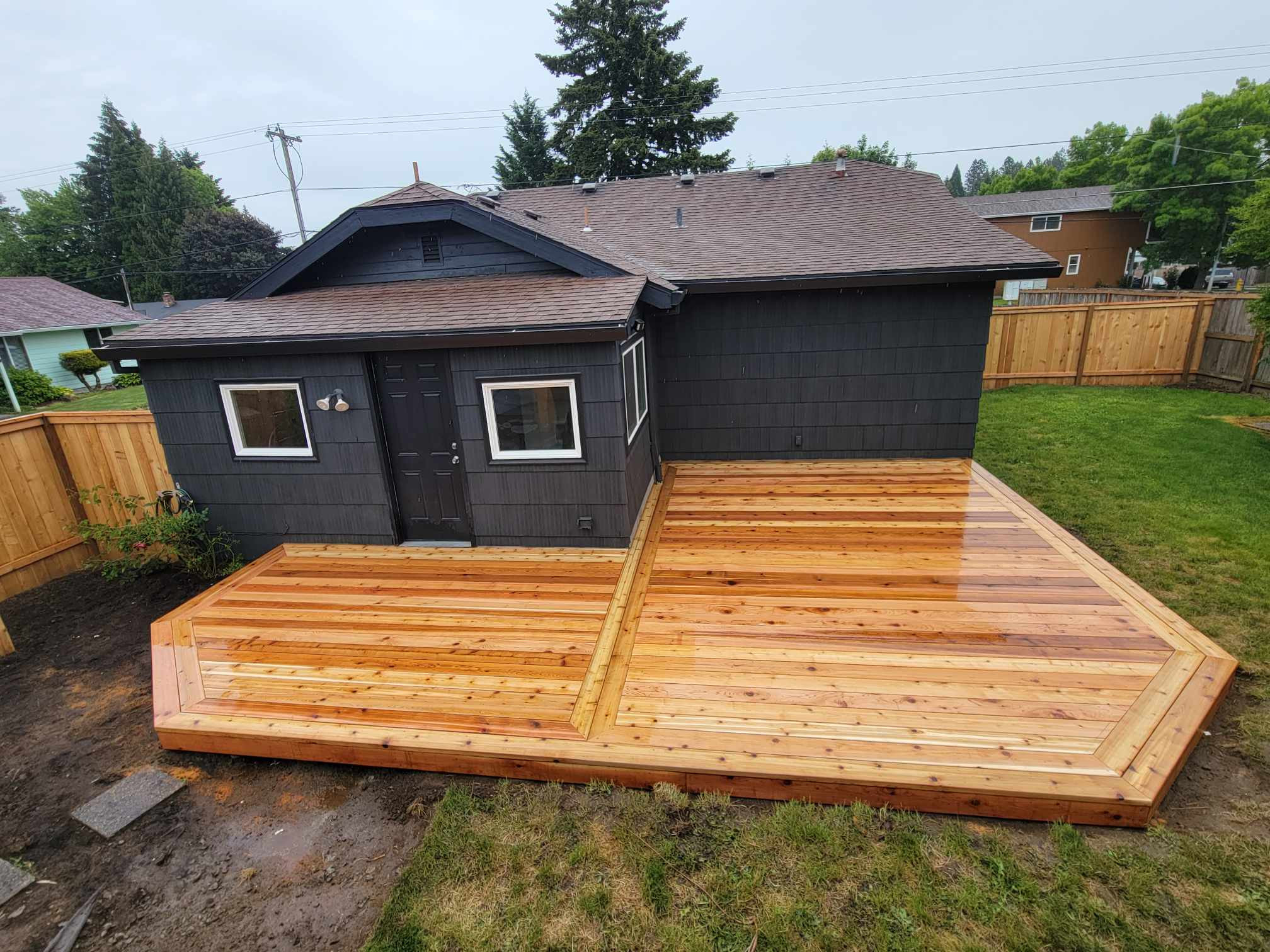 Tight knot ceder deck