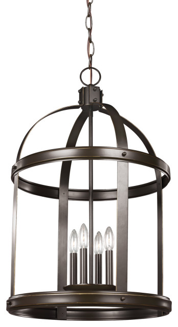 Visual Comfort Studio-5340704-782-Four Light Hall/Foyer Pendant, Lonoke ...