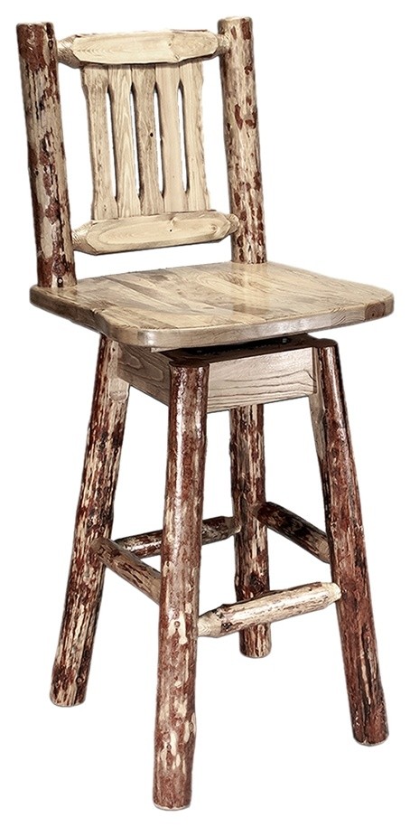 Glacier Country Collection Barstool w/ Back & Swivel