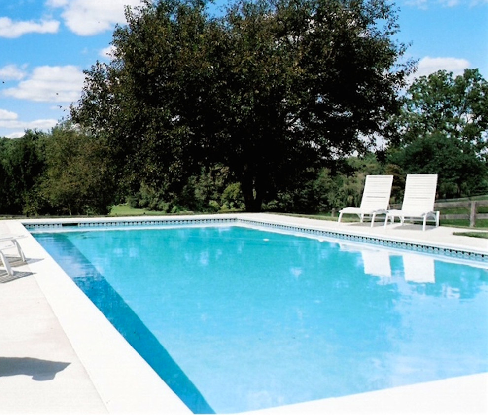 Pool - mid-sized backyard concrete and rectangular lap pool idea in Baltimore