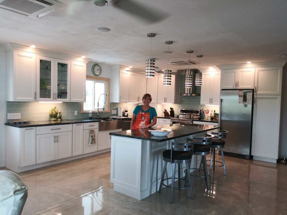 Inspiration for a large transitional kitchen remodel in Miami