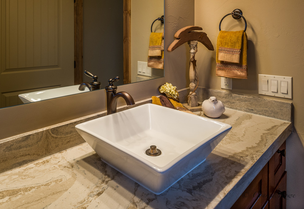 Inspiration for a large rustic home design remodel