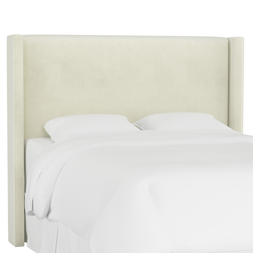 Remington Wingback Headboard, Regal Antique White, King Transitional