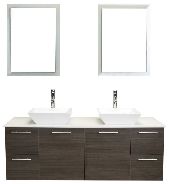 Eviva Luxury 60" Gray Oak Bathroom Only Modern Bathroom