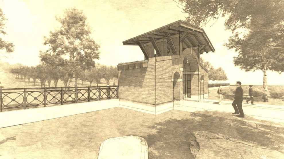 Entrance in small hotel complex