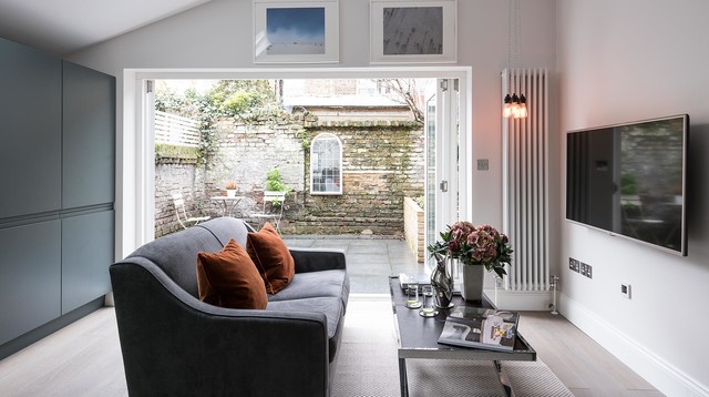 Contemporary and stylish garden flat in Fulham. contemporary-living-room