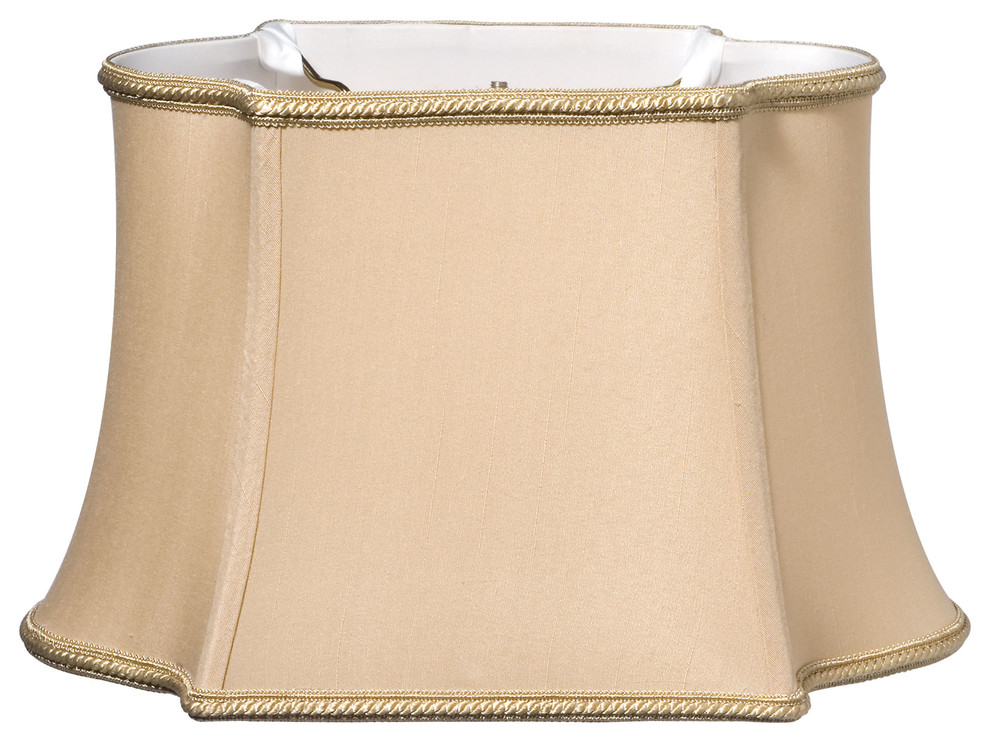 Slant Fancy Oblong Softback Lampshade With Washer Fitter, Vintage Gold