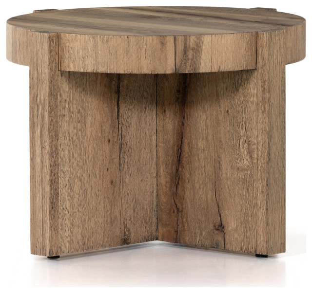 Bingham End Table, Rustic Oak Veneer Rustic Side Tables And End
