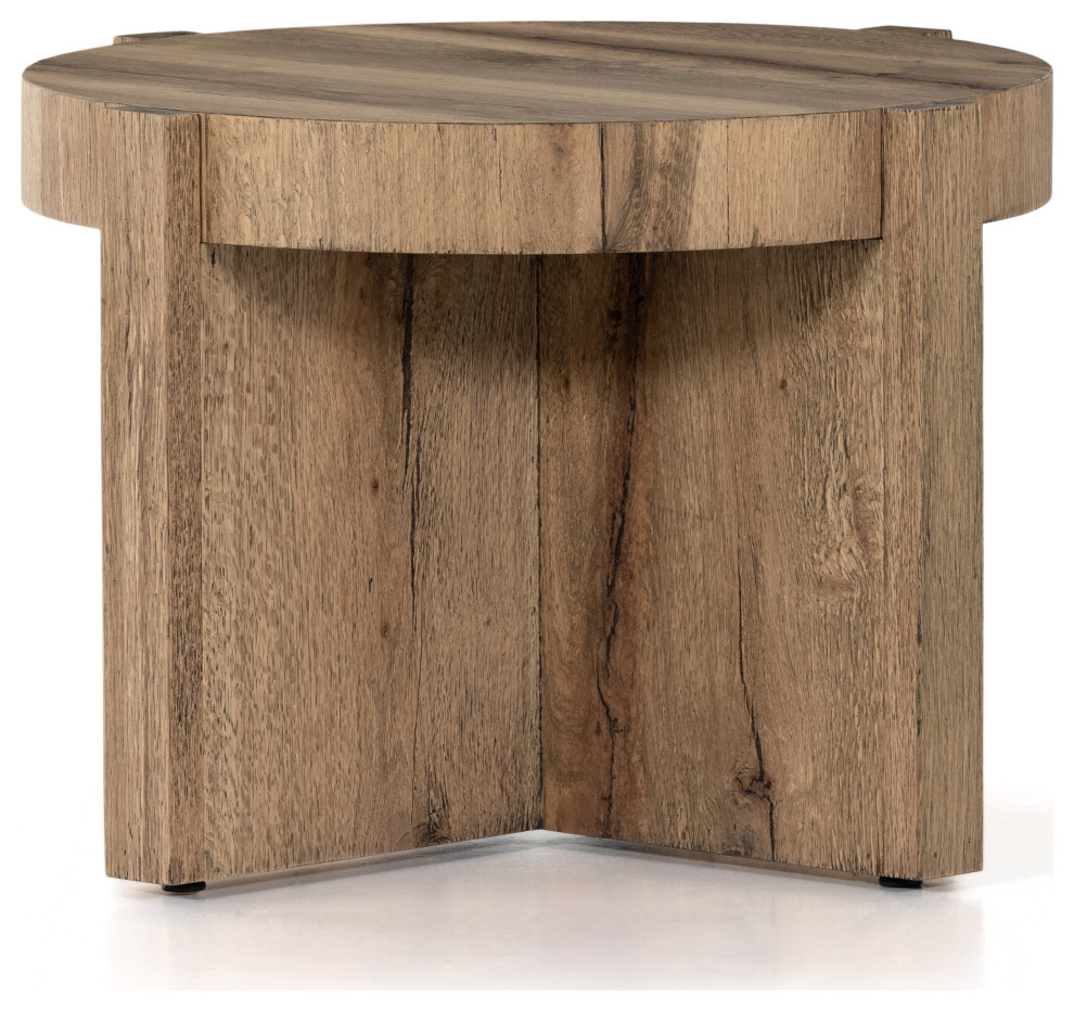 Bingham End Table, Rustic Oak Veneer Rustic Side Tables And End