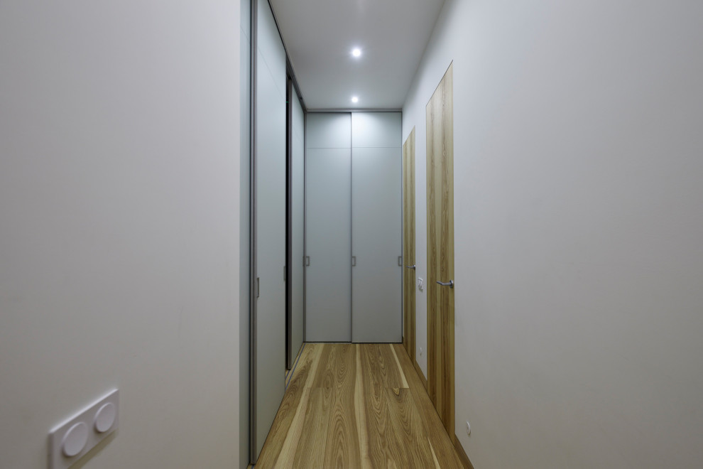 This is an example of a mid-sized scandinavian hallway in Moscow.