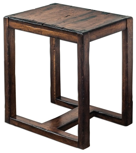 Uttermost Deni Wooden End Table 25604 Rustic Side Tables And End