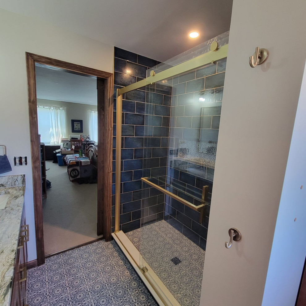 Bold and Blue Master Bathroom