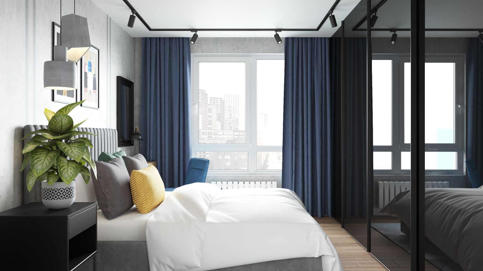 ЖК Южный Город. Современный интерьер с яркими акцентами.