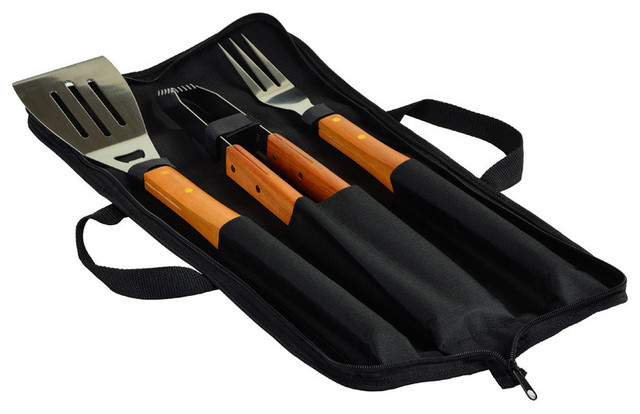 Wood - 3 Pc Barbecue Set