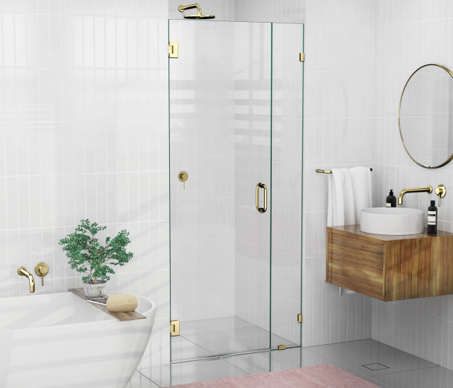 Glass Warehouse 78"x37" Frameless Shower Door, Wall Hinge