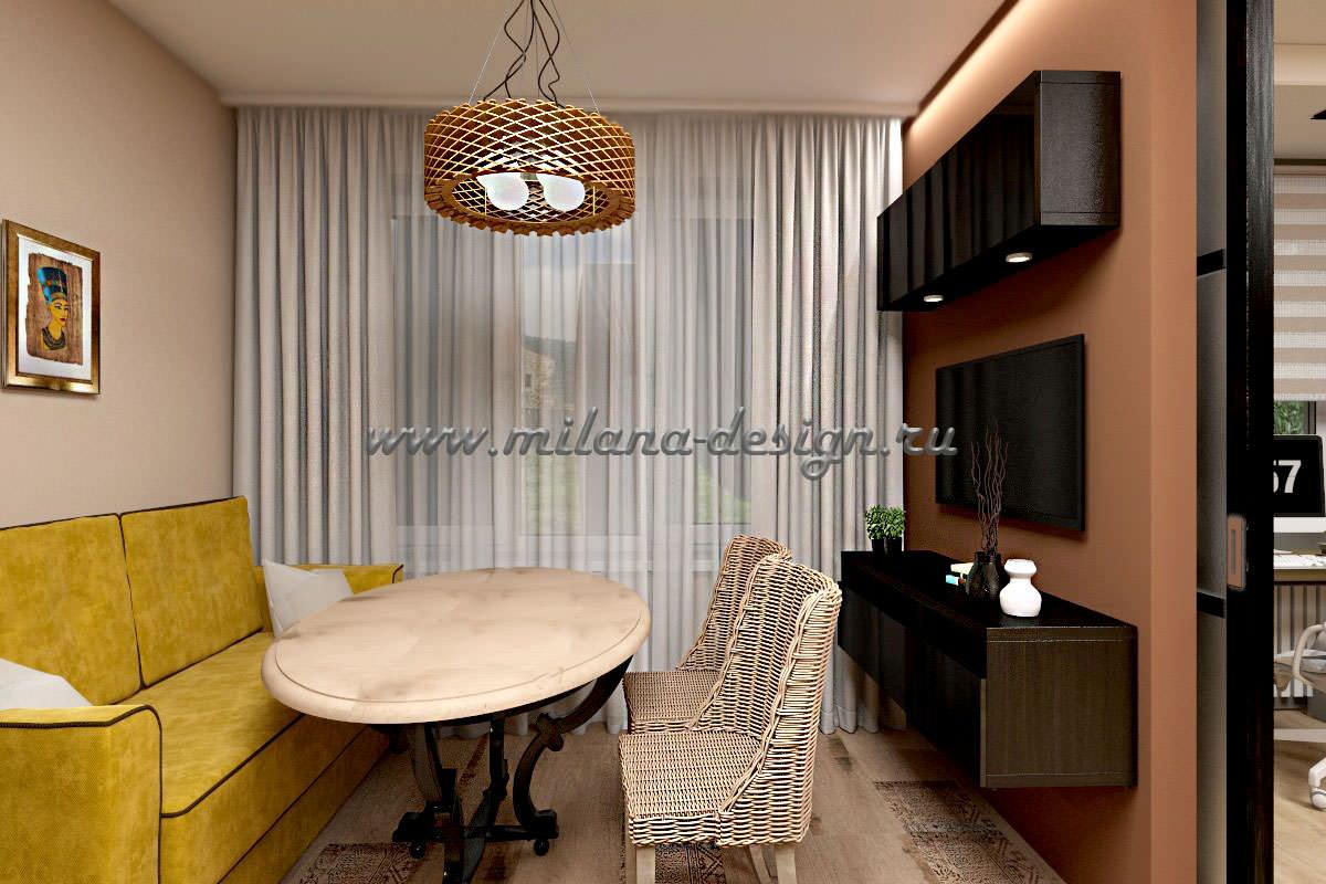 Однокомнатная квартира в этническом стиле