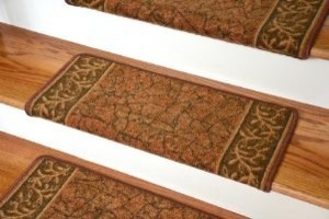 Dean Bullnose Wraparound Non-Skid Carpet Stair Treads - Garden Path Terra Cotta