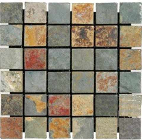 California Autumn Gold 2x2 Tumbled Mosaic Tile, 12"x12", Set of 30