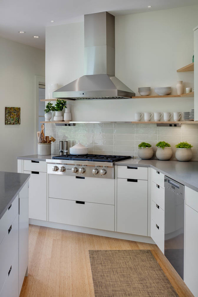 Design ideas for a contemporary kitchen in Boston.
