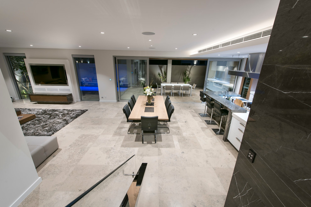 This is an example of a contemporary living room in Perth.