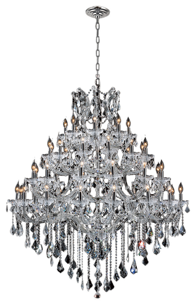 Maria Theresa Chandelier W46 X H58 L49 Chrome Finish Clear Maria Theresa Chandelier W46 X H58