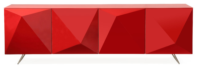 Whiteline Modern Living Samantha Buffet Red