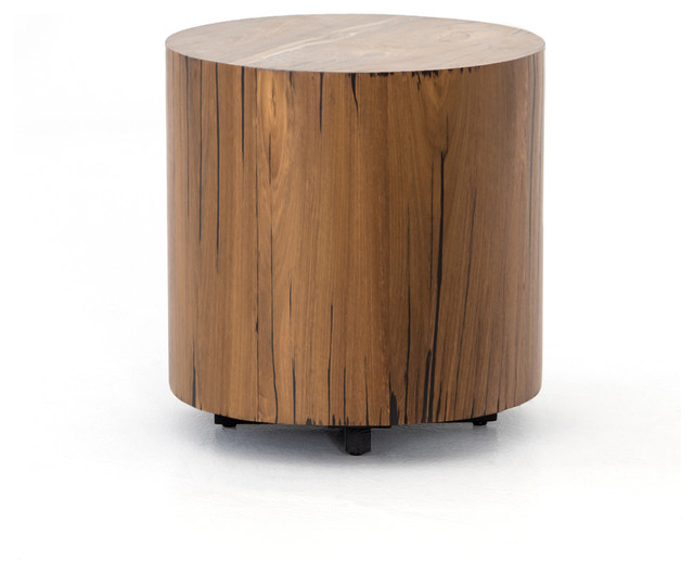 Four Hands Hudson Round End Table Rustic Side Tables And End Tables