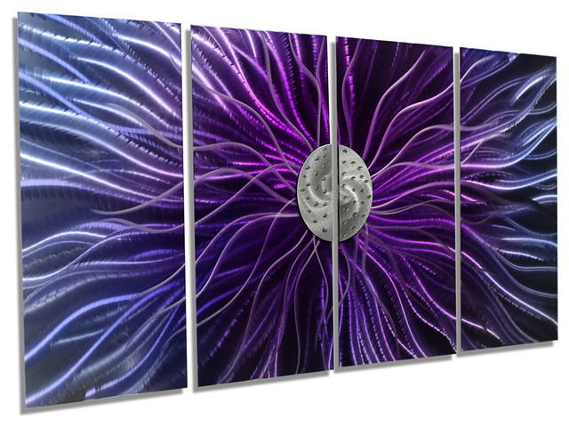 Metal Wall Art Panels abstract blue, purple and silver panel metal wall art, royal Metal Wall Art Panels abstract blue, purple and silver panel metal wall art, royal