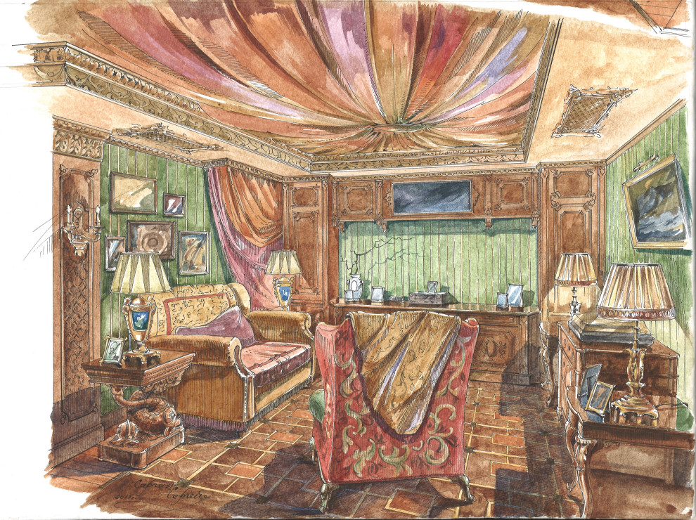 Акварельные эскизы. Загородный дом в Екатеринбурге.