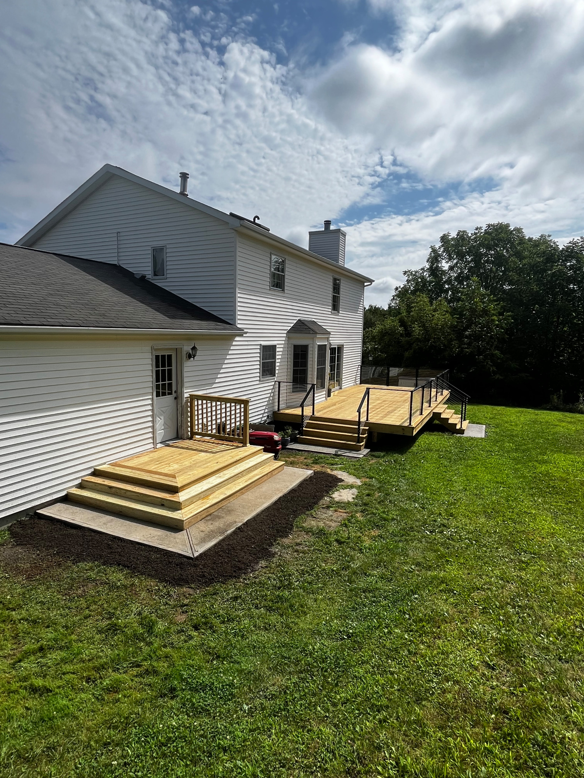 Pressure Treated Wood  Deck with Cable Rail System