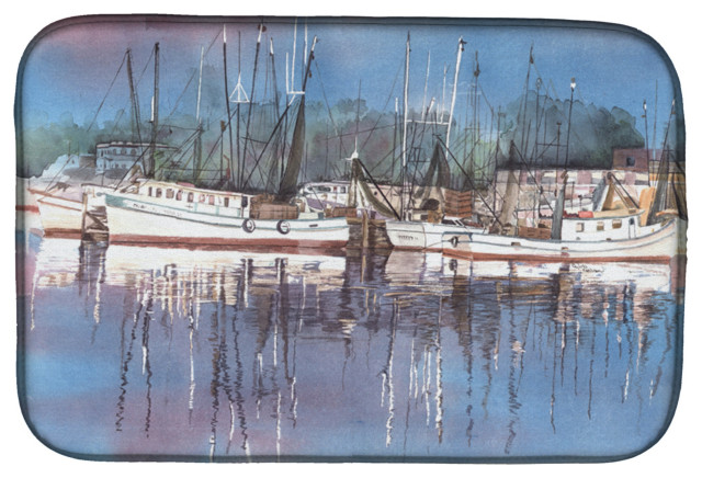 Caroline's Treasures Harbor Dish Drying Mat, 14"x21", Multicolor