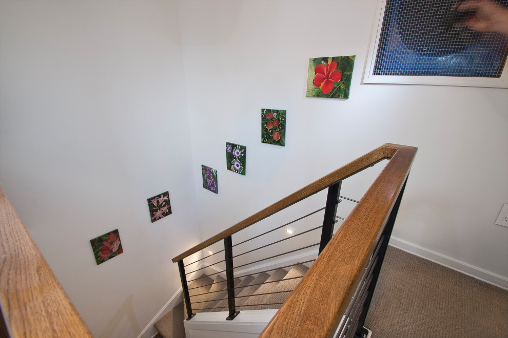Idée de décoration pour un escalier asiatique.