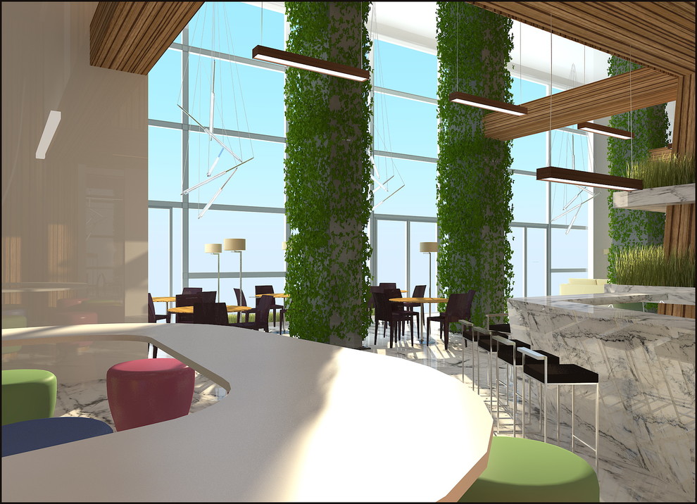 Входная группа и кафе гостиницы в Сочи