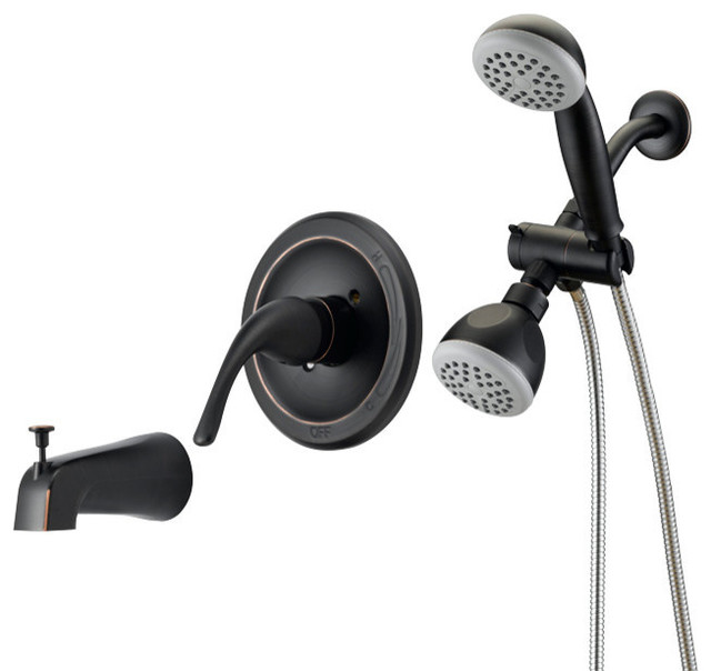 Oil Rubbed Bronze Single Handle Tub/Shower Combo Faucet Transitional