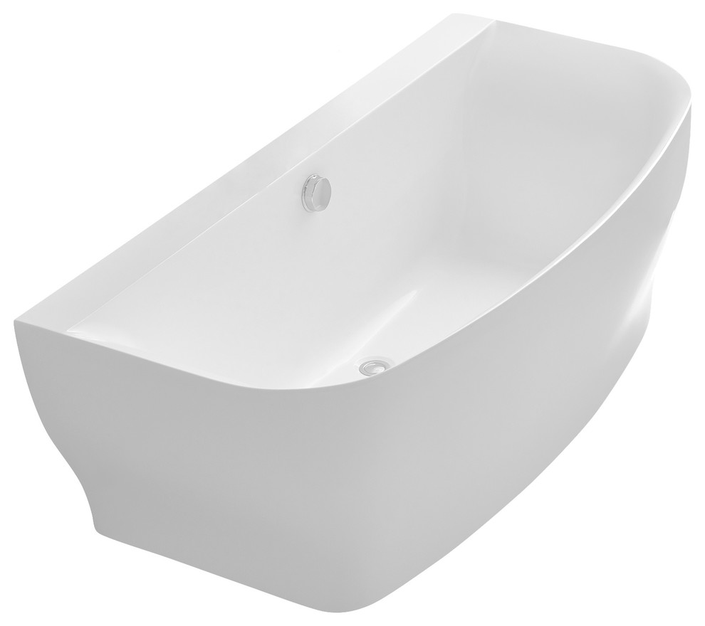 ANZZI Bank Series 5.41' Freestanding Bathtub, White