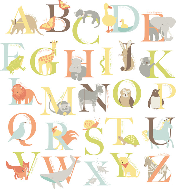 Alphabet Zoo Wall Art Decal Kit Contemporary Decals By Alphabet Zoo Wall Art Decal Kit