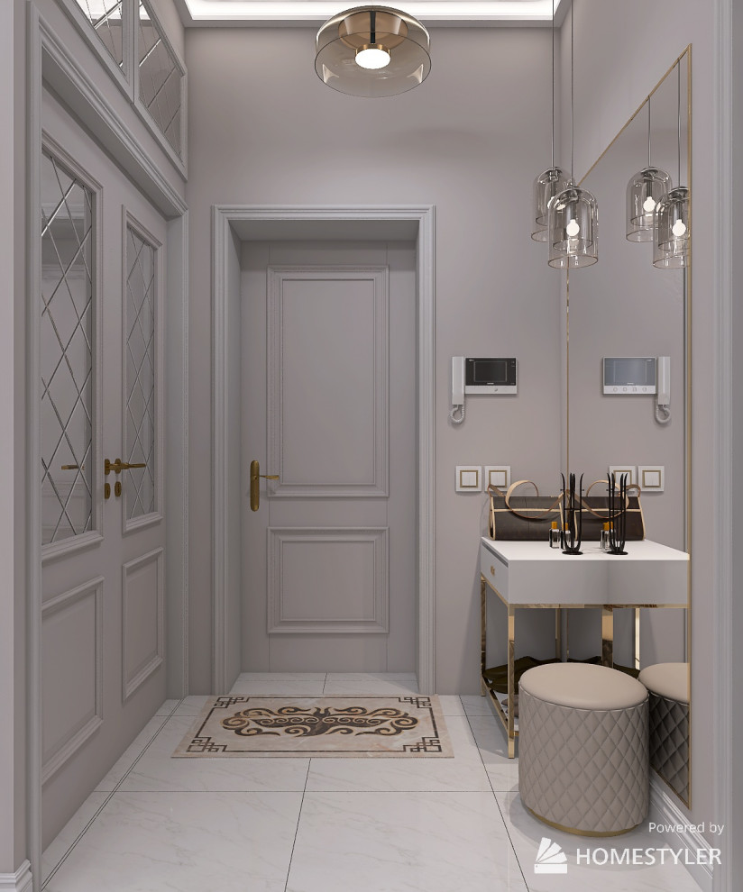 Проект в стиле "Неоклассика". Трехкомнатная квартира 63 кв.м