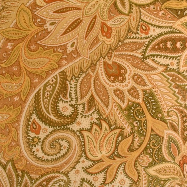 Paisley - Green Olive Upholstery Fabric