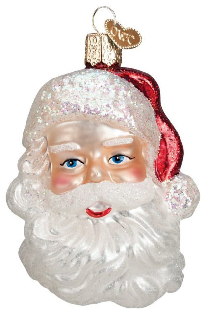 Old World Christmas 40275 Glass Blown Mid-Century Santa Head Ornament ...