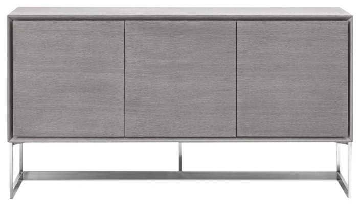 Modern Gray Oak Storage Credenza Contemporary Buffets And Sideboards By Office Furniture More