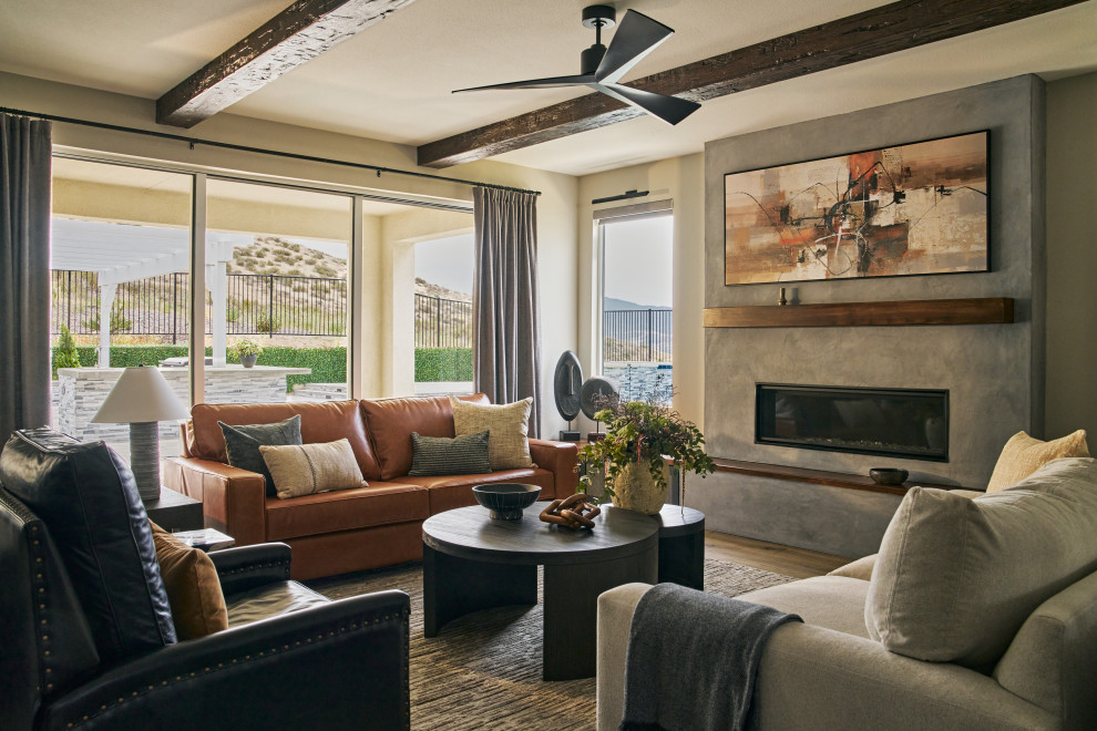 Transitional living room photo in Los Angeles